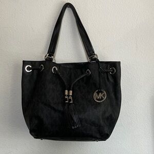 Michael Kors Black Bag Tote with Tassel Detail